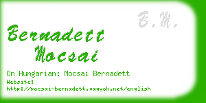 bernadett mocsai business card